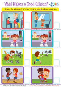 Manners of a Good Citizen Worksheet: Printable PDF for Kids
